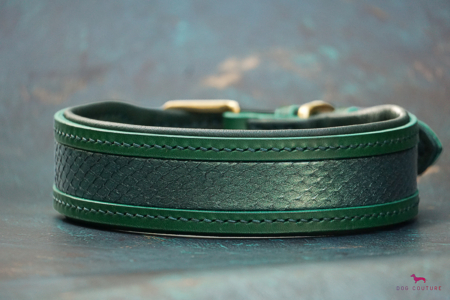 Lederhalsband "Demeter" in grün