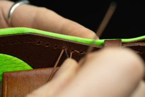 Sattlernaht Hundehalsband aus Leder