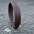 Halsband Moccachino mit Krokoprägung